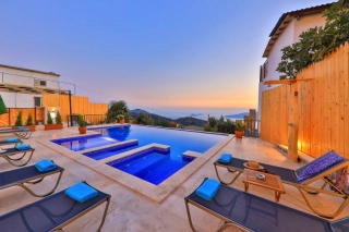 Villa Baykan | Sea View Villa with Indoor Pool in Kalkan Kördere