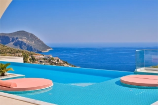 Villa Rosy – Luxusvilla mit Meerblick, Jacuzzi & Pool in Kalkan